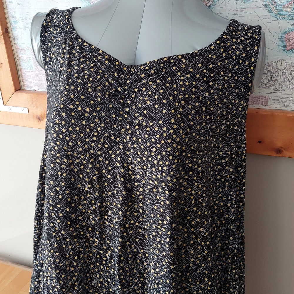 Pennington's In Every Story Black and Yellow Polka Dot Sleeveless Plus Size 2X - Picture 2 of 10